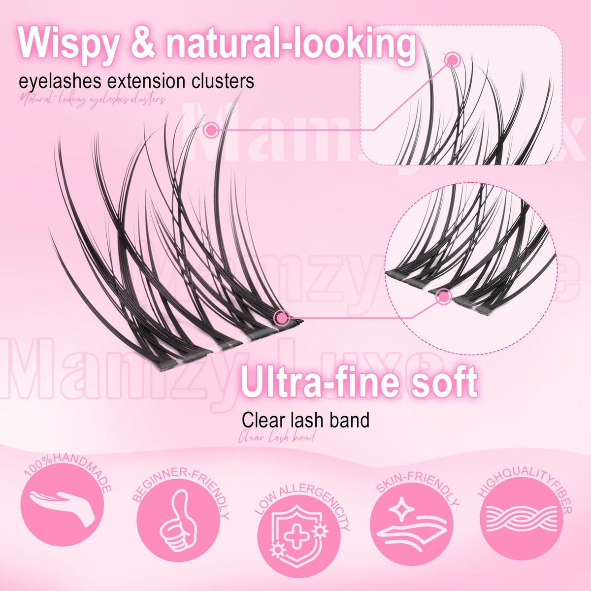 Natural Lash Clusters Kit Short Wispy Eyelash Clusters 8-14MM Clear Band Cluster Lashes Extensions Kit 120Pcs CC-Curly Daily Exquisite Eyelashes Clusters with Bond and Seal and Tweezers Mamzy Luxe