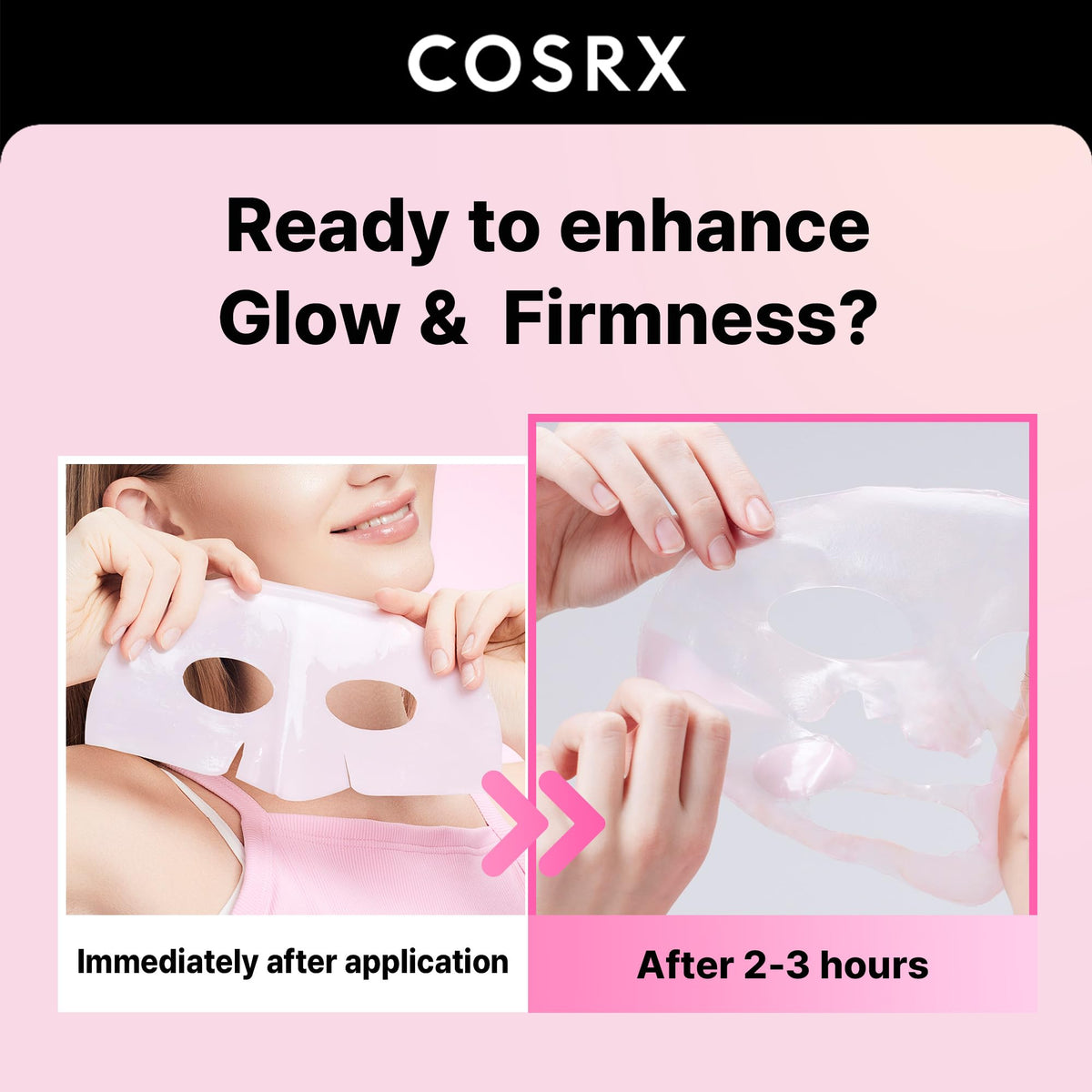 COSRX Pink Peptides Collagen Lifting Glow Hydrogel Face Masks 3 EA COSRX
