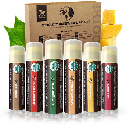 Earth's Daughter Organic Lip Balm - Moisturizing 6-Pack Earth's Daughter