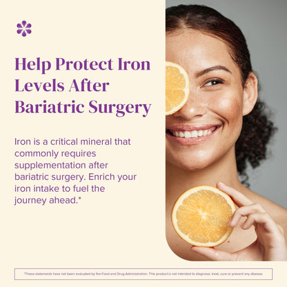 Barimelts Iron with Vitamin C, 90 Fast-Dissolving Tablets (1-Month Supply), Sugar-Free Bariatric Iron Supplement for Women, Natural Orange Flavor BariMelts