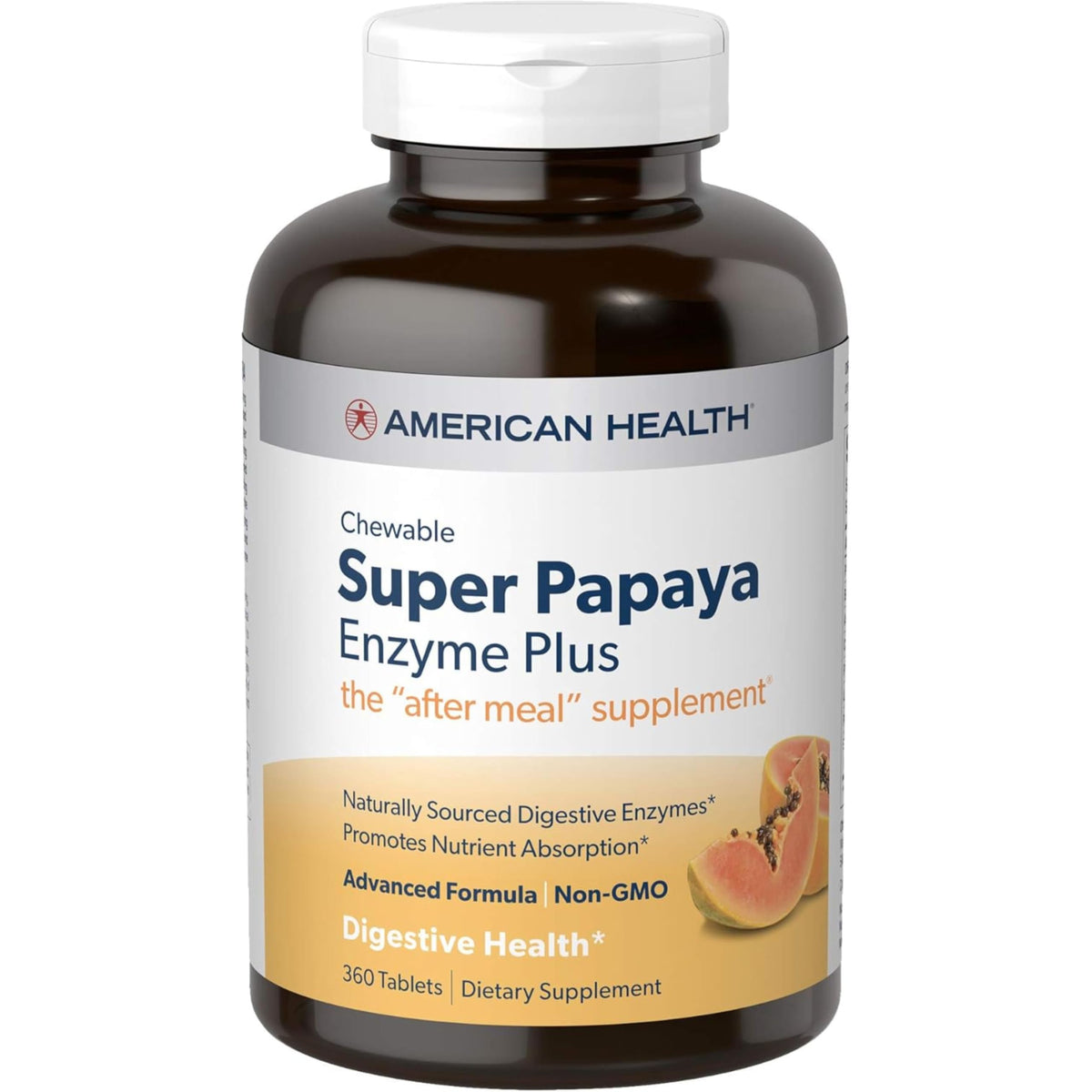 American Health Products Super Papaya Enzyme Plus 360 Tablets American Health
