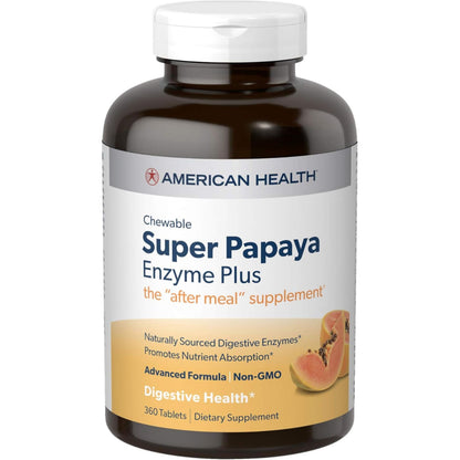 American Health Products Super Papaya Enzyme Plus 360 Tablets American Health