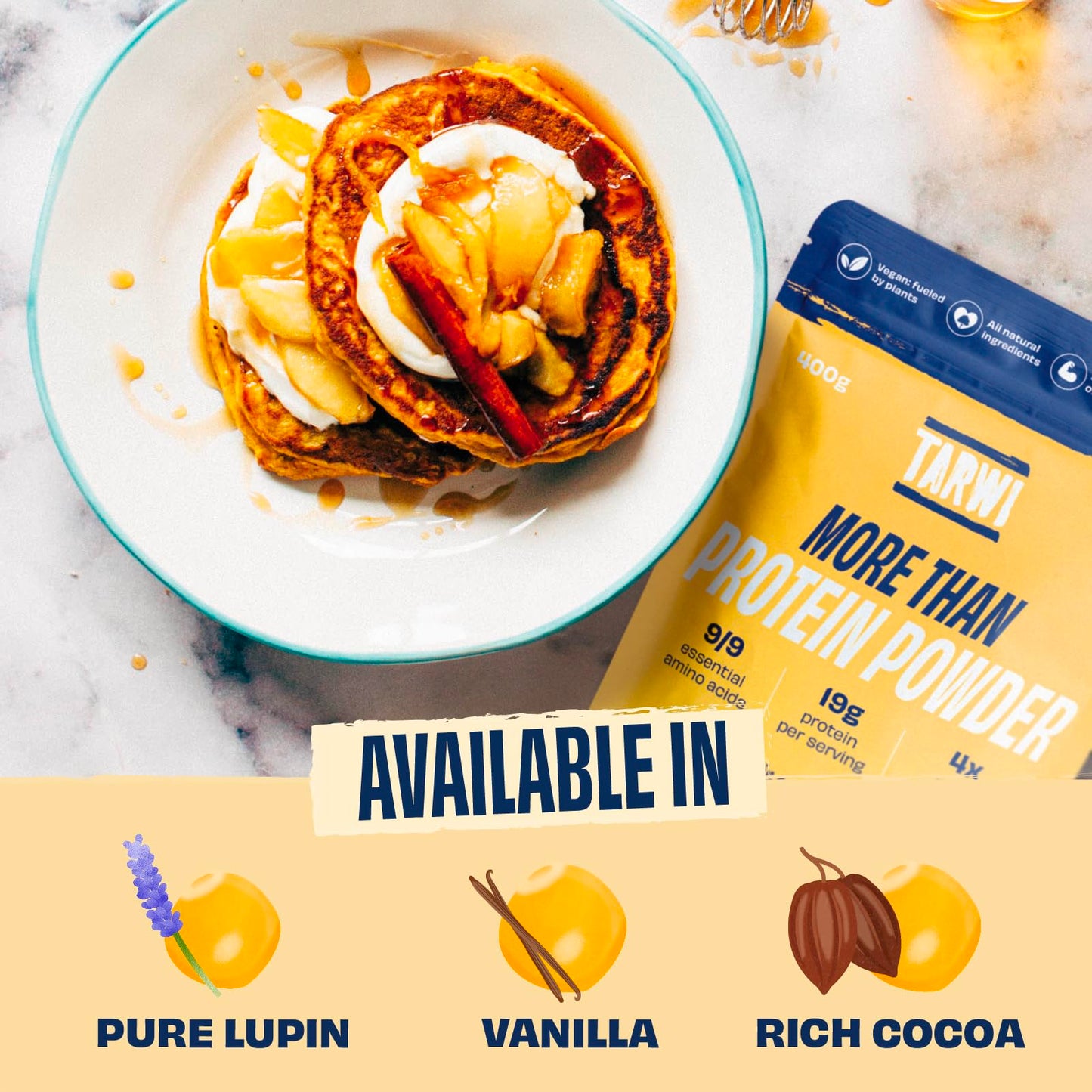 Tarwi Lupin 100% Natural No Bloating Vegan Protein Powder + High Fibre Gut Friendly Plant Based Protein TarwiBuy Supplements Australia