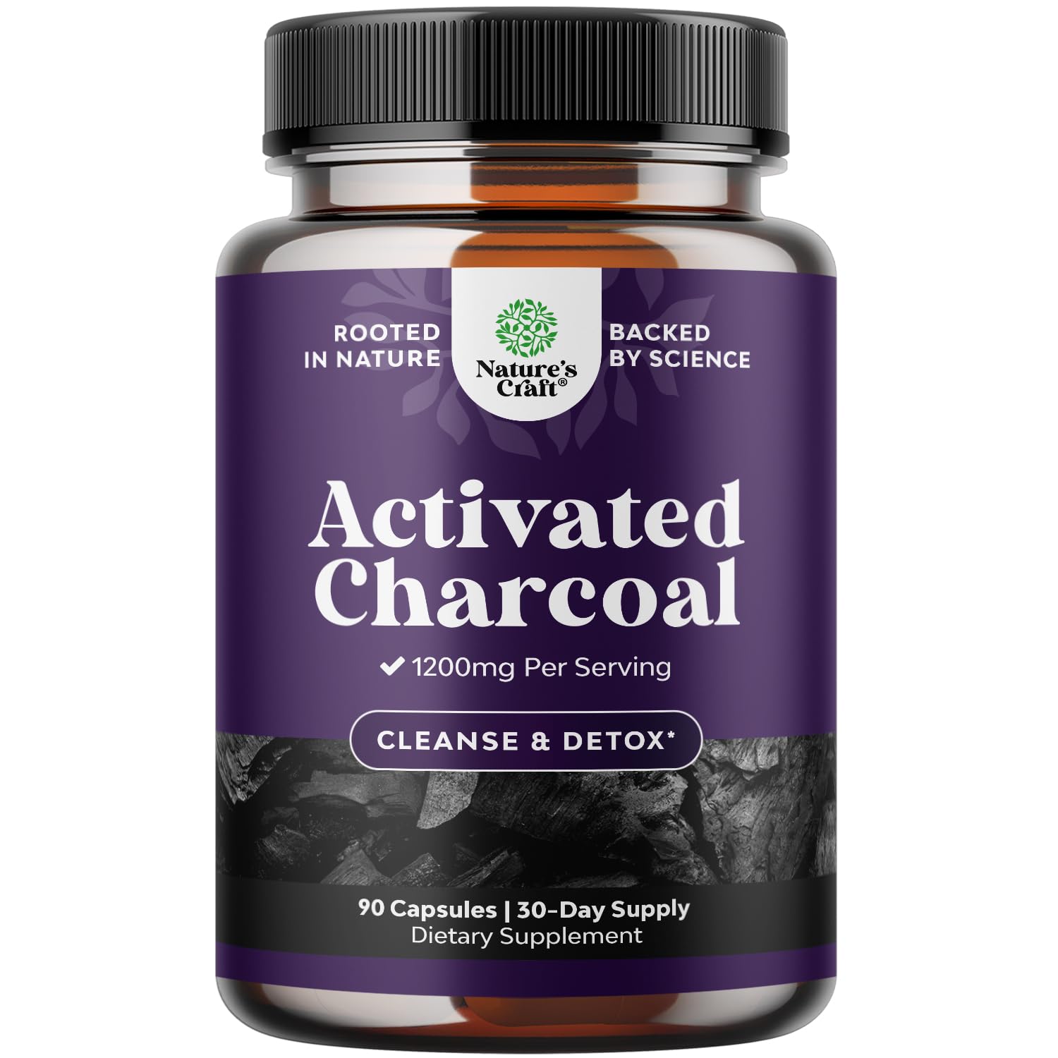 Activated Charcoal Capsules 1200mg - Coconut Charcoal Pills Stomach - 180ct | Activated charcoal powder in capsules / tablets (carbon activado), 1200mg / serving - digestive comfort & healthy gut Gsupps Australia