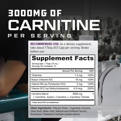 Cutler Nutrition Liquid L-Carnitine Fat Burner Supplement with Acetyl L-Carnitine & L-Carnitine Tartrate - Fat Burner Formula for Optimal Absorption Cutler Nutrition