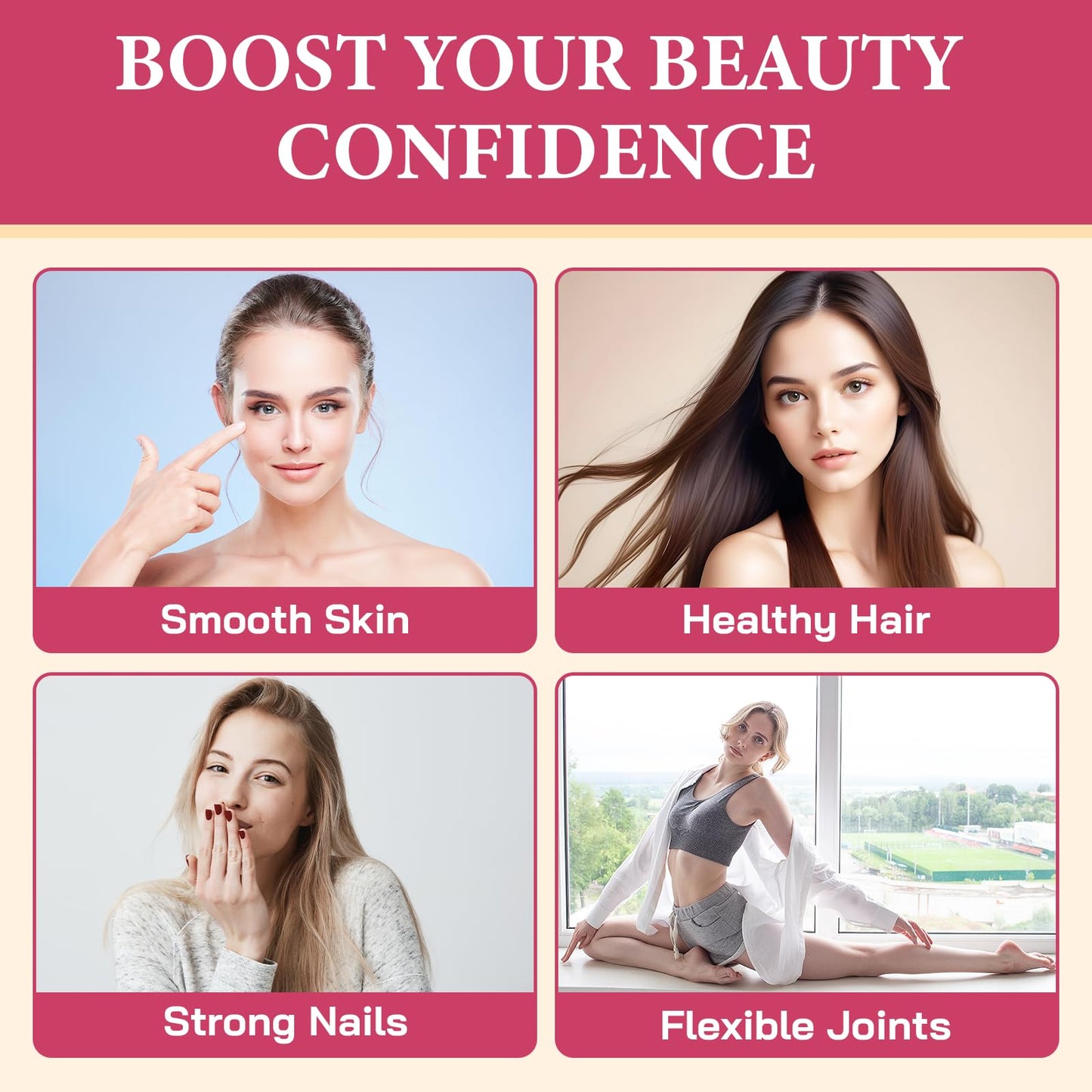 OHaboth Collagen Gummies for Women, Hydrolyzed Collagen Peptides Type I, II, III, V, X, 0 Sugar - Collagen Gummies for Skin, Wrinkles, Hair, Nails OHaboth