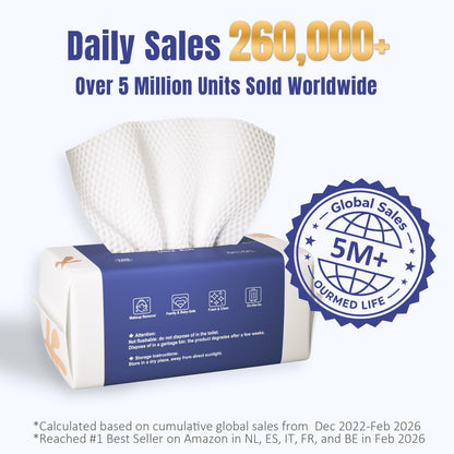 Ourmed Life Clean Face Towels Disposable, Ultra Soft & Absorbent, 100 Ct ourmed life