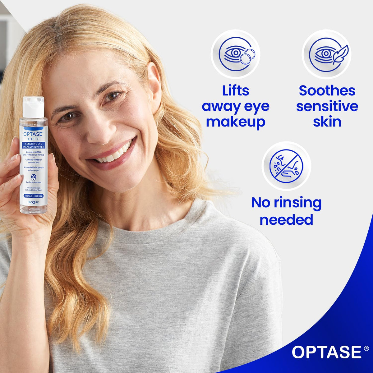 OPTASE® Life Sensitive Eye Makeup Remover, 100 ml Optase
