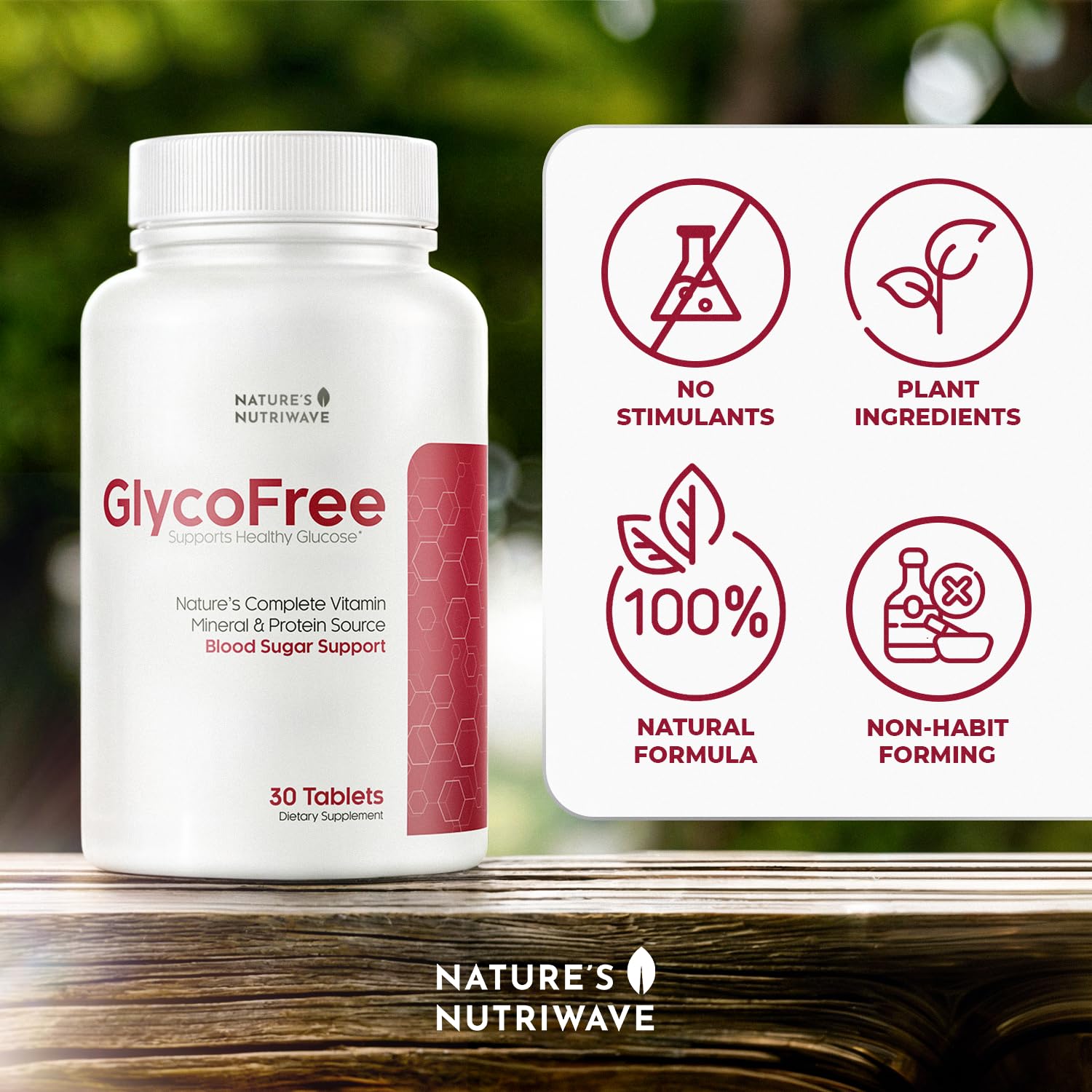 Nature’s NutriWave GLYCOFREE Supplement, Natural Plant-Based Blend with Berberine, Bitter Melon, Cinnamon, Inulin | Non-GMO, Made in USA - 30 Tablets, 3 Month Supply Nature’s NutriWave buy australia supplements