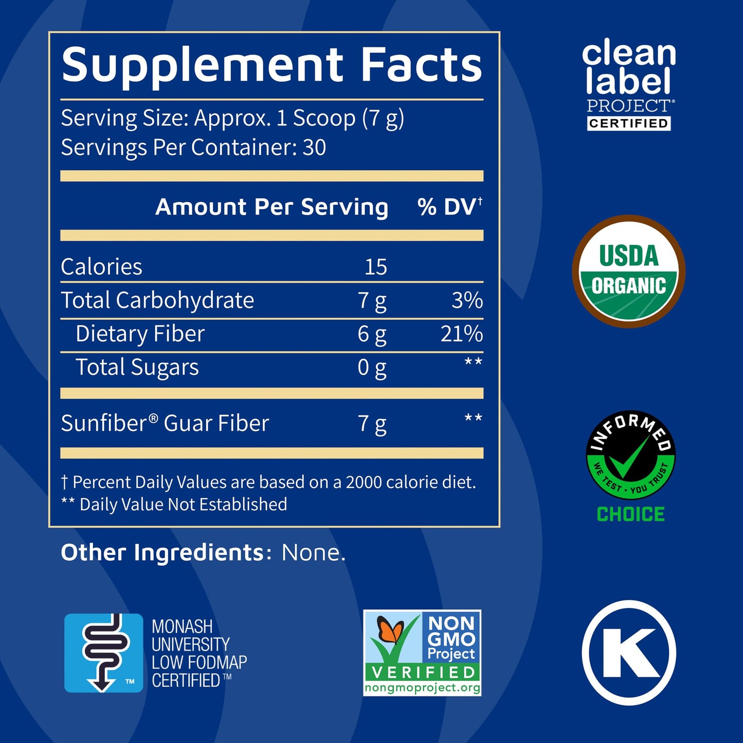 Tomorrow's Nutrition, Sunfiber, Prebiotic Fiber Supplement for Digestive Health, Low FODMAP, Gluten-Free, Unflavored, 30 Servings Tomorrow's Nutrition