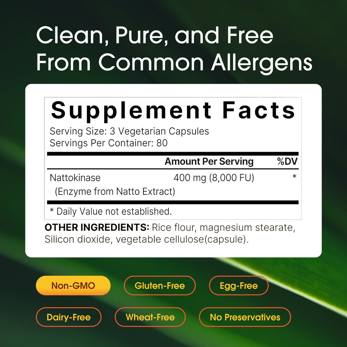 NatureBell Nattokinase - 240 Capsules - 8,000 FU Max Strength from Fermented Natto Extract - for Heart Health NatureBell