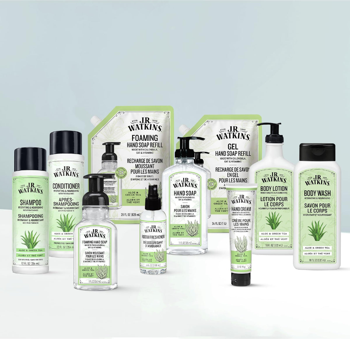 J.R. Watkins Foam Hand Soap Refill 2 Pack, Aloe & Green Tea, 28 fl oz J.R. Watkins