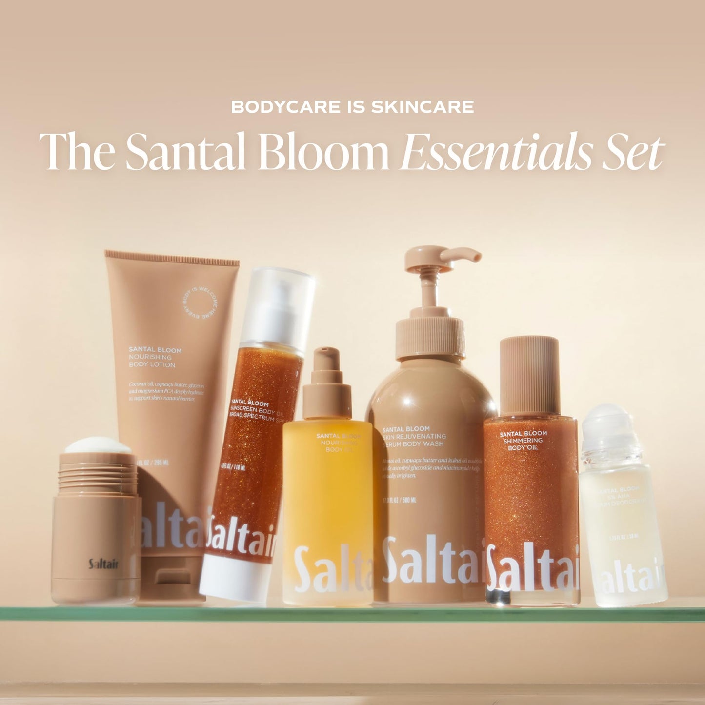 Saltair Body Oil - Luxurious Santal Bloom After Shower and Bath Oil for Women and Men. Botanical, Non-Greasy Saltair