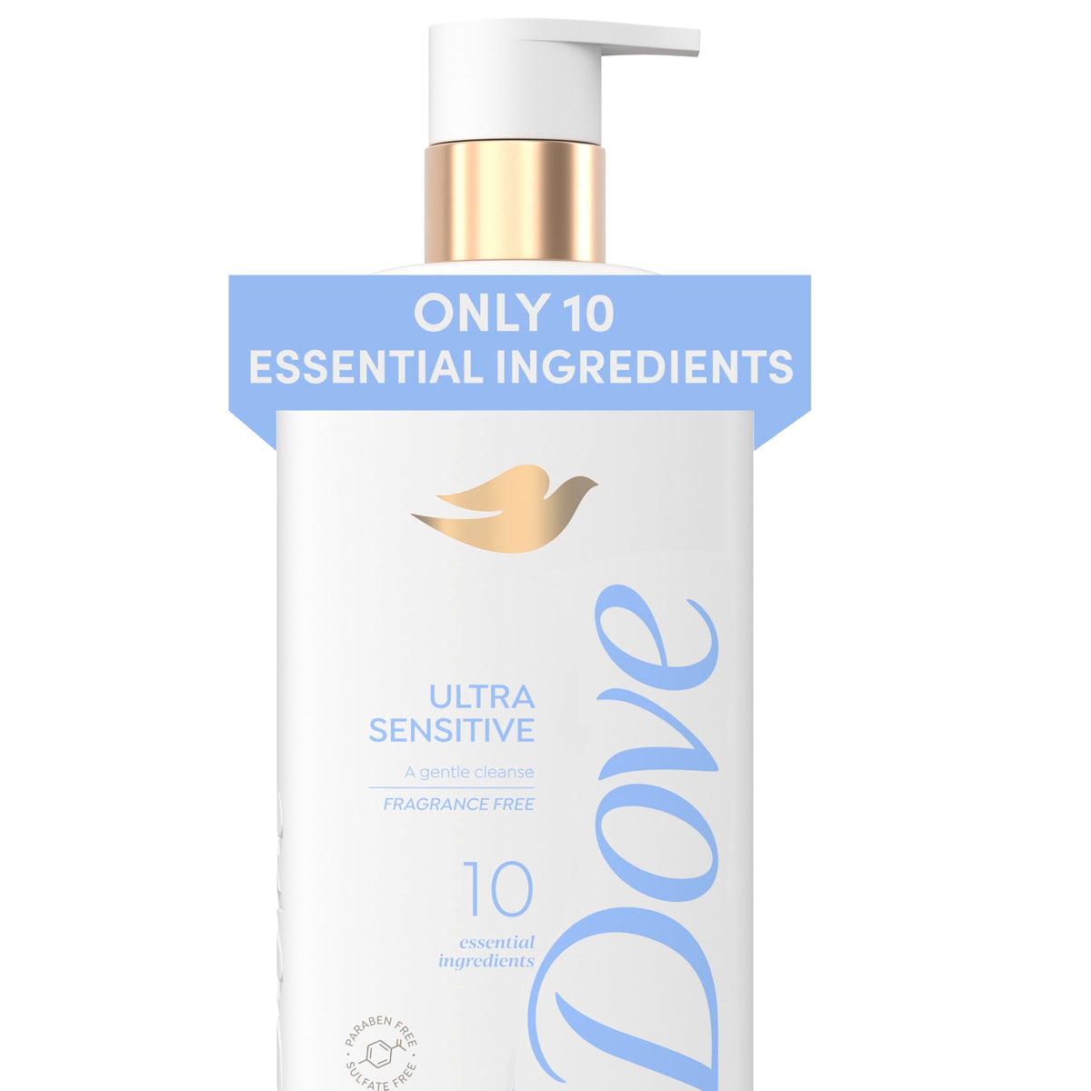 Dove Ultra Sensitive Serum Body Wash Fragrance Free 10 Ingredients, 18.5 oz Dove