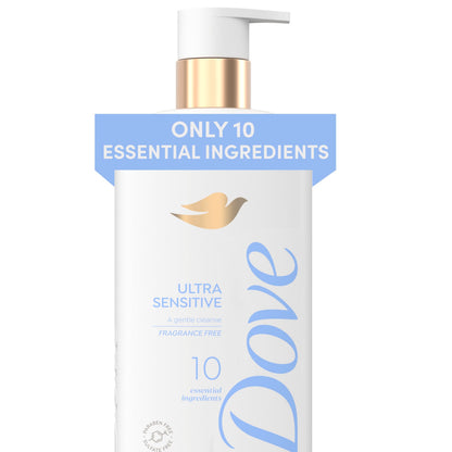 Dove Ultra Sensitive Serum Body Wash Fragrance Free 10 Ingredients, 18.5 oz Dove