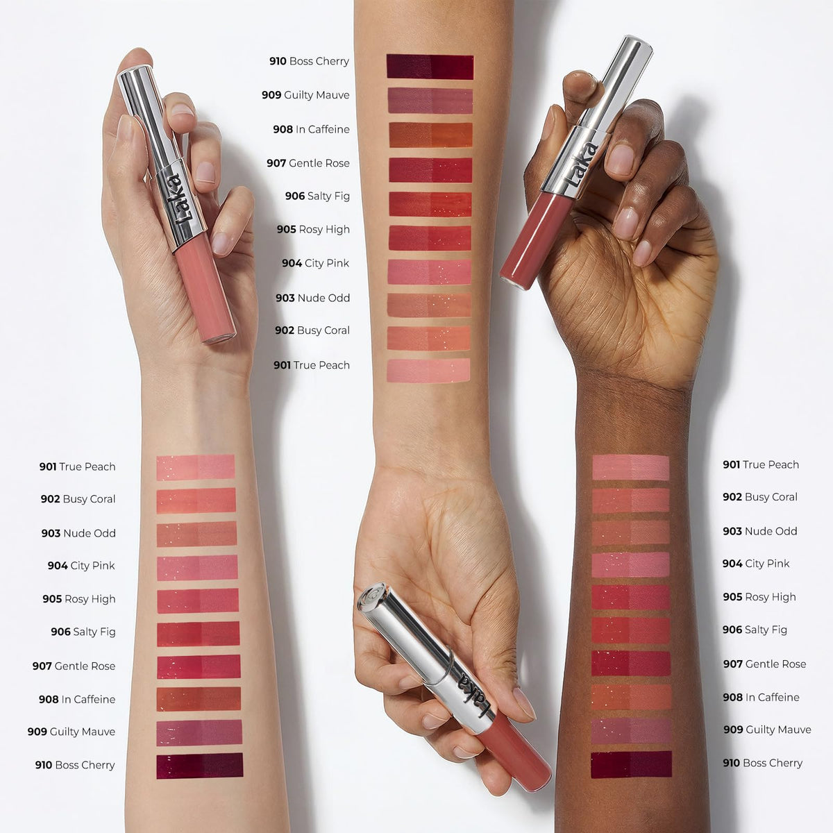 Laka Perfect Twin Lip - Dual-Ended Matte Liquid Lipstick & Clear Gloss | Transfer Proof Color | High Pigmented Lightweight Non-Sticky | Korean Makeup | #908 In Caffeine (Warm Taupe Brown), 0.31oz Laka