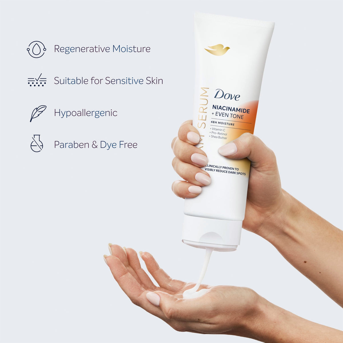 Dove Body Cream Serum Niacinamide + Even Tone for Dark Spots 8oz Dove