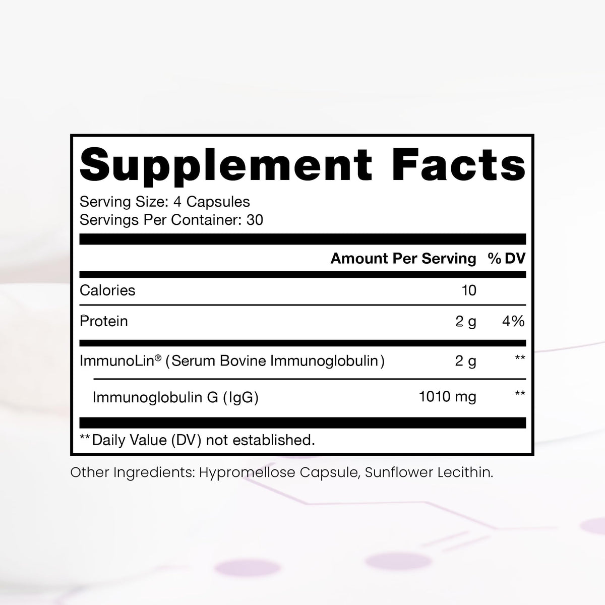 Pure Therapro Rx Elite IgG Immunoglobulin Supplement, 120 Caps - Gut Health & Immune Support, 1100 mg IgG, IGA & IgM, Sunflower Lecithin | Dairy & Gluten Pure Therapro Rx