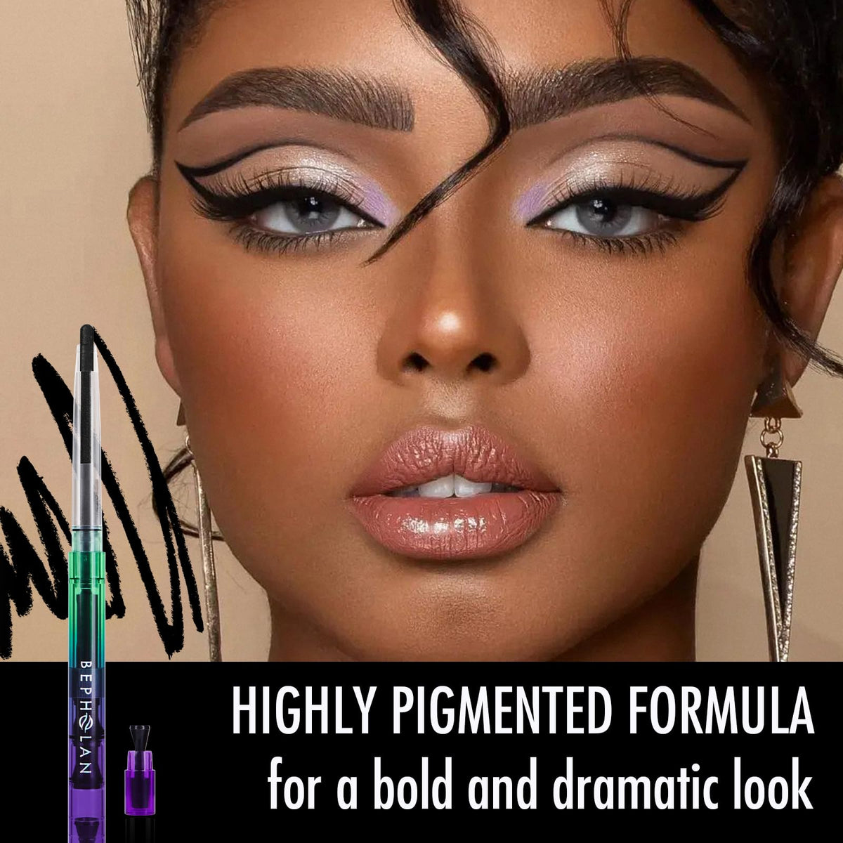 BEPHOLAN Black Gel Eyeliner Pencil Waterproof Long-Lasting Matte Liner BEPHOLAN