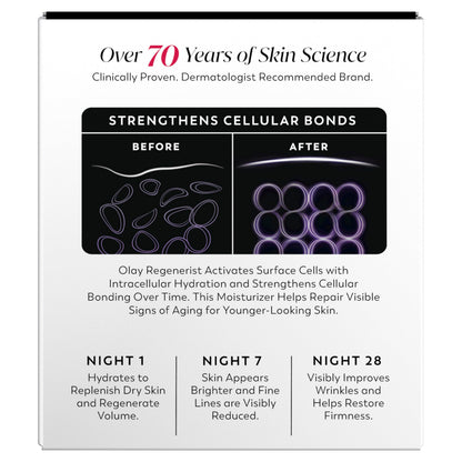 Olay Night Cream for Face, Anti-Aging Face Moisturizer for Women - Fragrance-Free Skin Care, Anti-Wrinkle, Exfoliate, Smooths Texture - Triple Collagen Cream, Niacinamide, Pro-Vitamin B5, 1.7Oz Olay