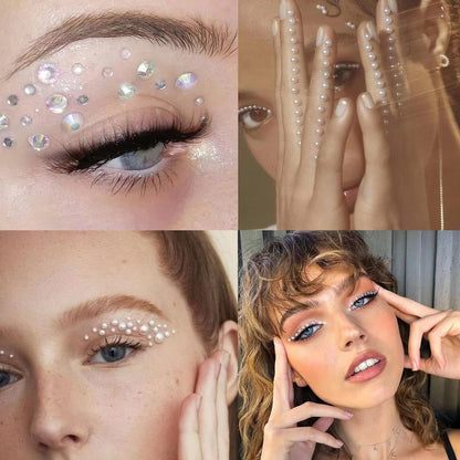 NOOEPC 660Pcs Face Gems Hair Gems, Self-Adhesive Face Jewels Eye Jewels Rhinestones 3/4/5/6 mm DIY Face Gems Stick on, Hair Body Rhinestones Gems Rave Accessories for Face Eyes Makeup Body, Crafts nooepc