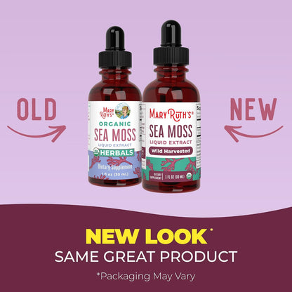 MARYRUTH'S Organic Irish Sea Moss Liquid Drops | Chondrus Crispus | Wild Harvested | Organic Irish Moss Formulated for Adults & Kids Ages 14+ | Unflavored | Sugar Free | Vegan | Non-GMO | 1 Fl Oz