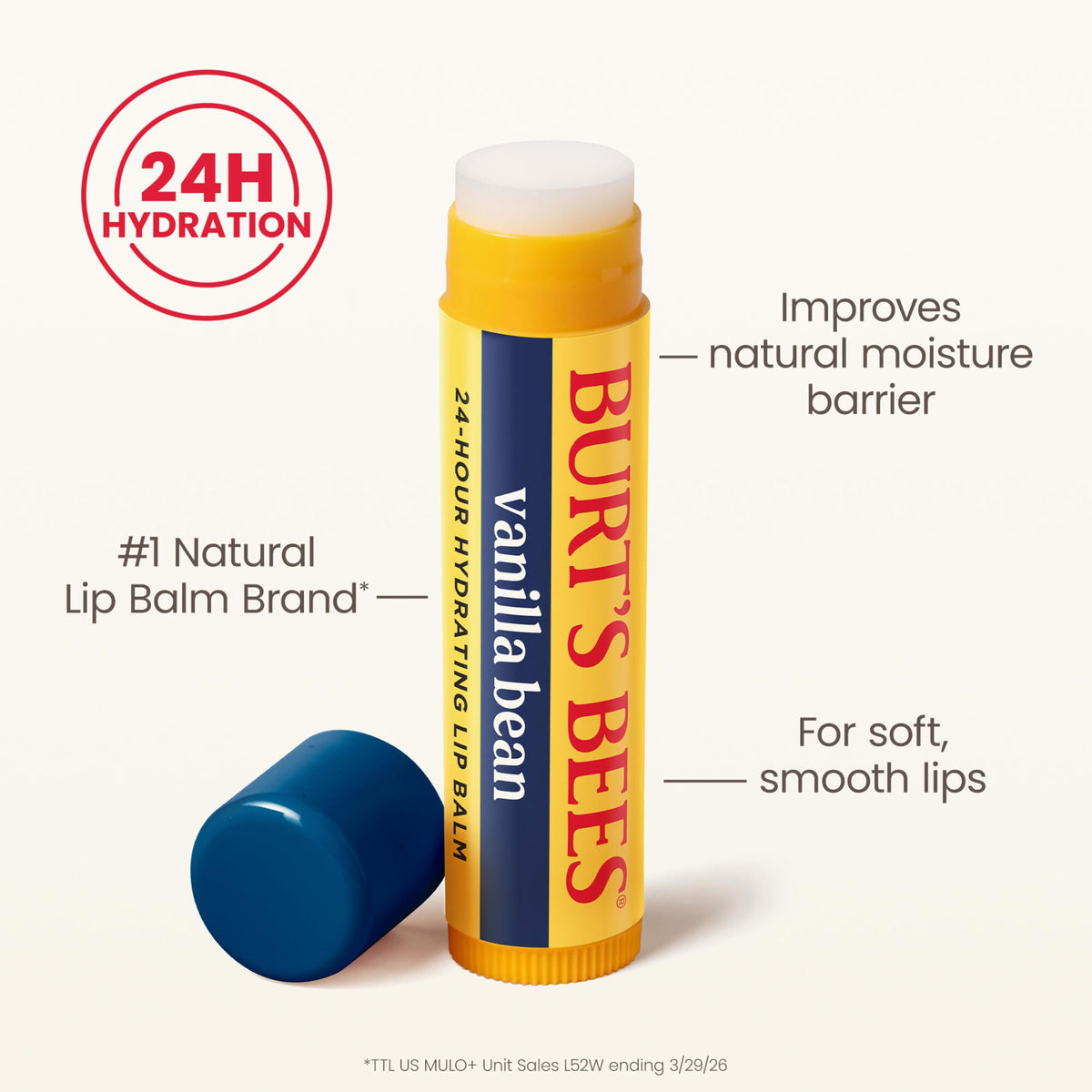 Burt's Bees Lip Balm - Vanilla Bean, Lip Moisturizer With Responsibly Sourced Beeswax, Tint-Free, Natural Origin Conditioning Treatment, 2 Tubes, 0.15 oz. Burt's Bees