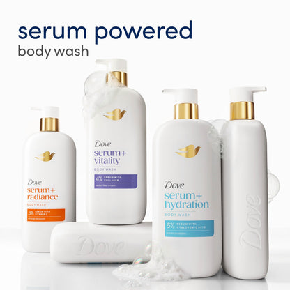 Dove Serum+ Hydration Body Wash Hyaluronic Acid 6% Hydration Serum, 18.5 oz Dove