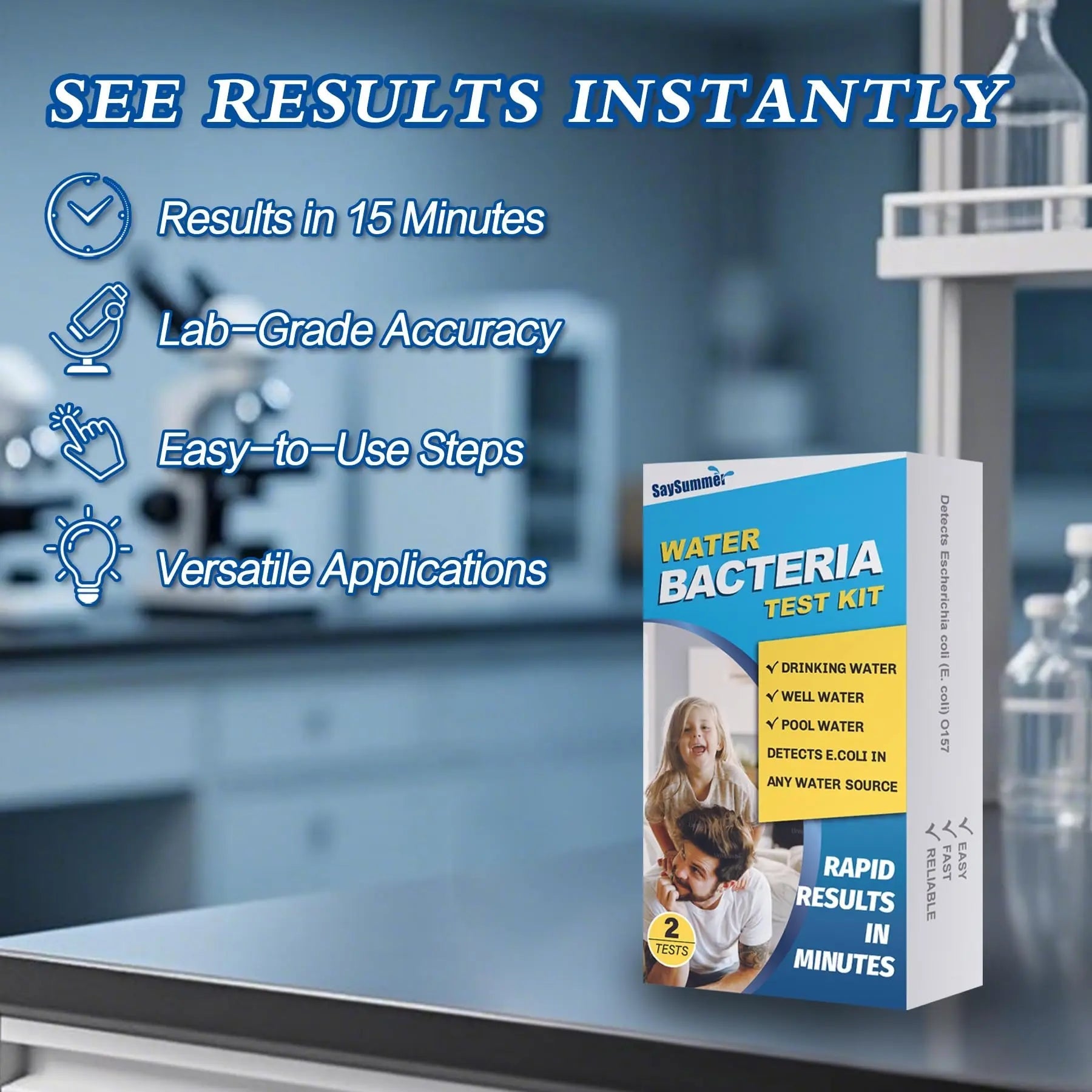 Water Bacteria Test Kit for Drinking Water: Results in 15 Minutes Coliform Bacteria Water Test Kit 2 Counts for Any Water Source Including Well Water Pool Water SaySummer buy australia supplements