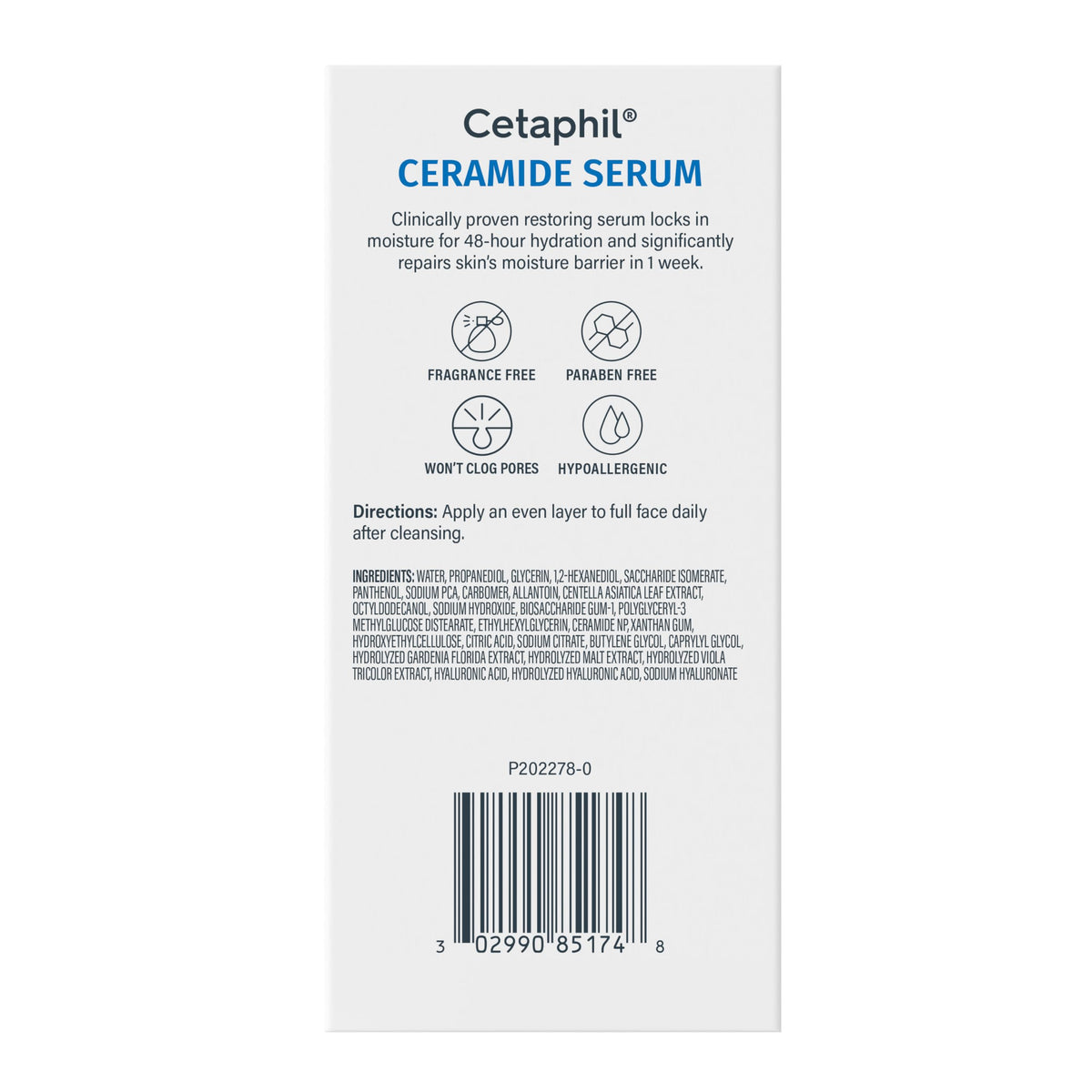 Cetaphil Ceramide Serum Skin Barrier Repair Sensitive Skin, 1oz Cetaphil
