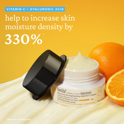 belif Aqua Bomb Vitamin C Face Cream Moisturizer, Infused with Hyaluronic Acid, Vitamin C & Vitamin E, Intense Hydration, For All Skin Types, Korean Skin Care belif