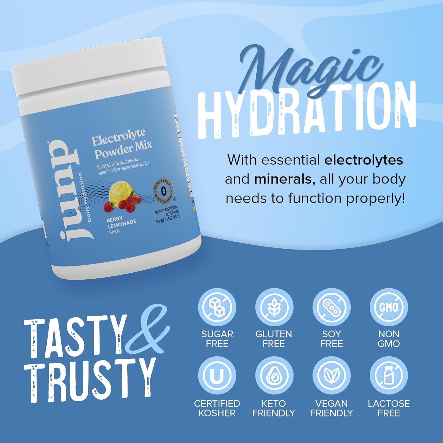 JUNP Electrolytes Powder No Sugar No Carbs – Berry Lemonade Keto Electrolyte Drink Mix - Potassium & Salt Hydration Powder Electrolytes - Zero Calorie Sugar Free Electrolyte Powder, 90 Servings JUNP buy australia supplements