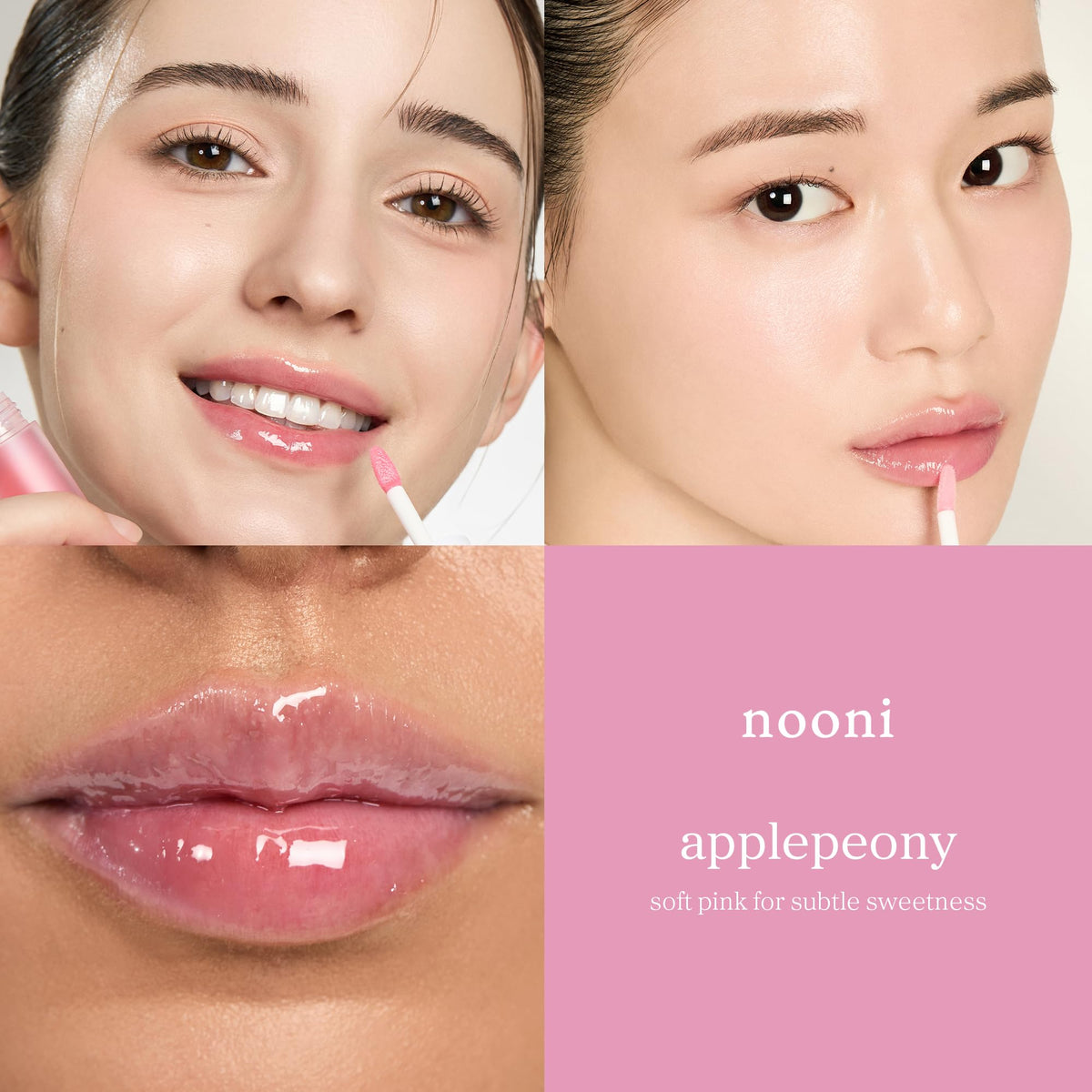 NOONI Korean Lip Oil - Applepeony - pH Color-Changing Plumping Lip Gloss NOONI