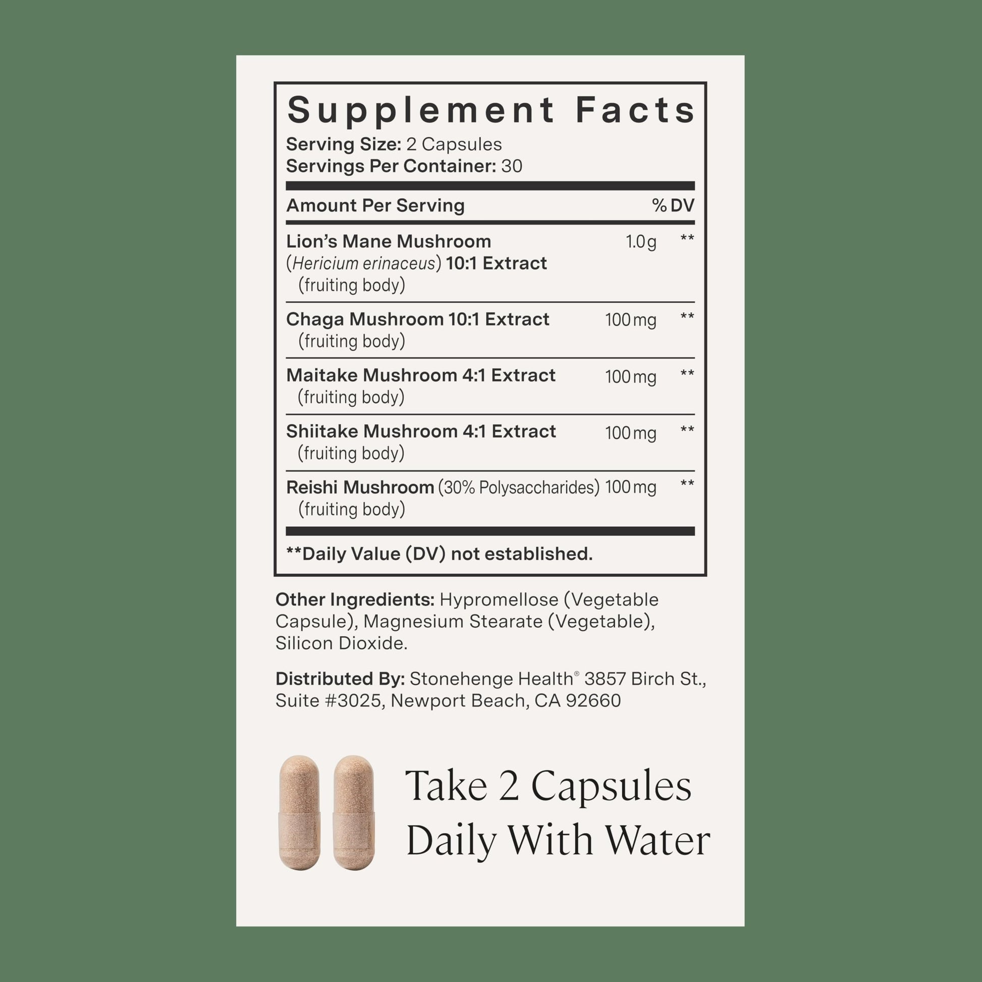 Stonehenge Health Dynamic Mushrooms 1,400 mg – 5 Mushroom Complex (Lion’s Mane, Reishi, Chaga, Maitake, Shiitake) – 100% Fruiting Bodies, Nootropic – Brain, Memory, Focus & Immune Support – 60 Caps Stonehenge Health buy australia supplements