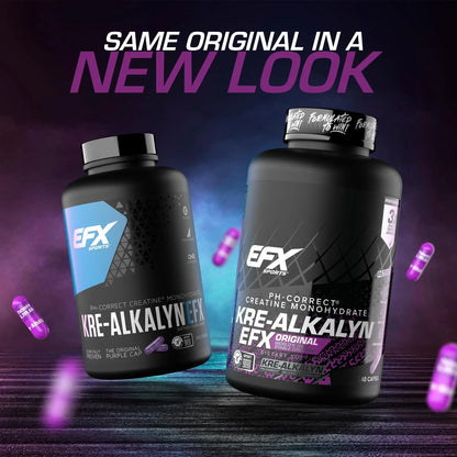 EFX Sports Kre-Alkalyn EFX | pH Correct Creatine Monohydrate Pill Supplement | Strength, Muscle Growth & Performance | 120 Servings, 240 Capsules EFX Sports