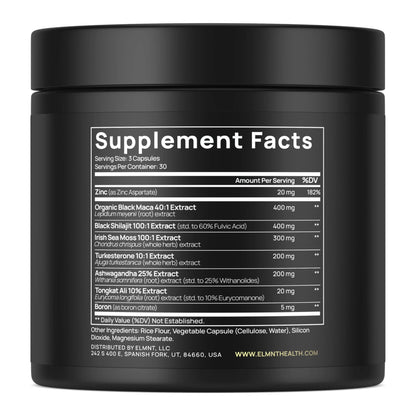 ULTRA MALE® Premium for Men w. 100:1 Shilajit, 40:1 Black Maca, Ashwagandha 25%, Tongkat Ali 10% - Clinical Strength Male Enhancing Supplement for Men Health Libido+ TERRA ELMNT