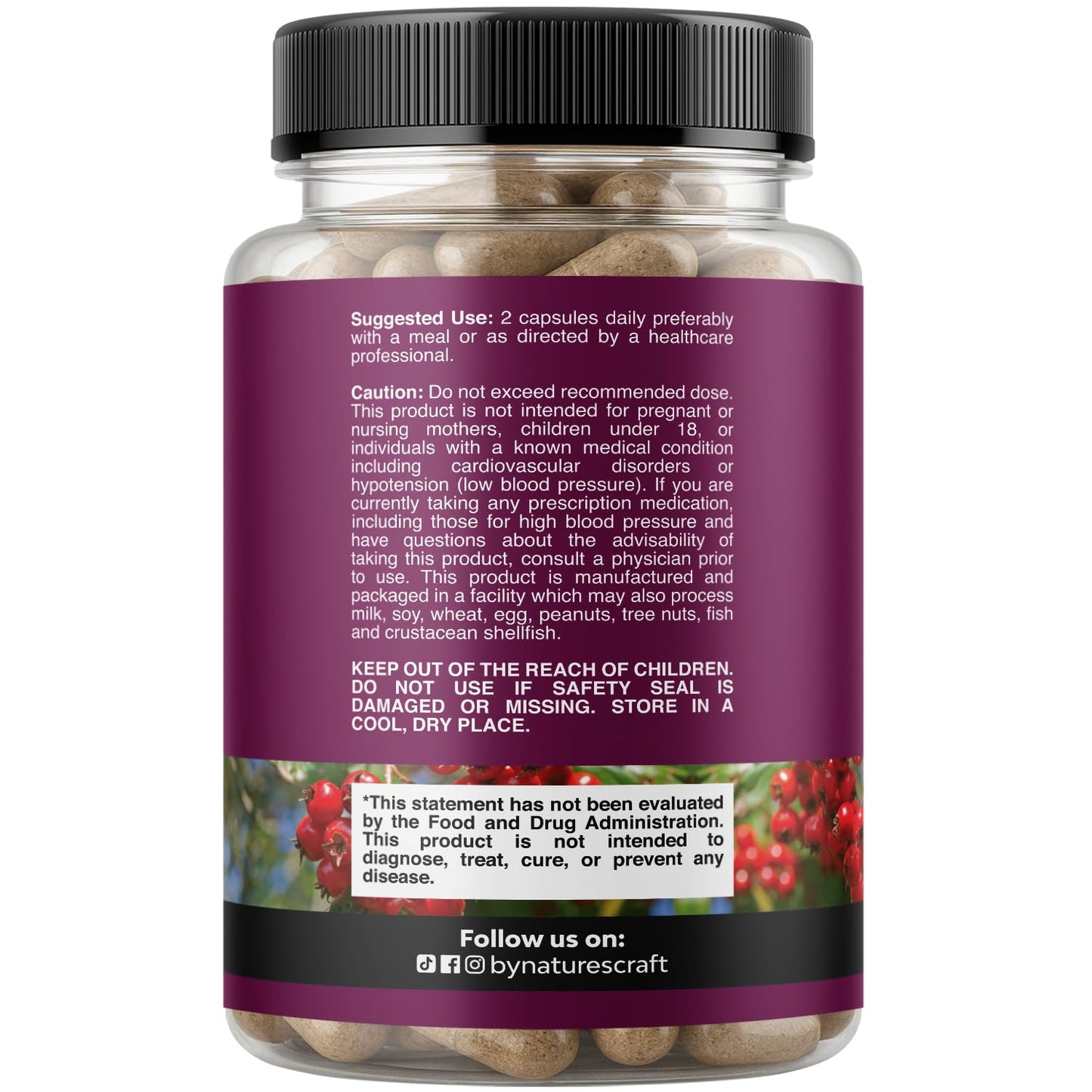 High Strength Hawthorn Berry Capsules - Pure Antioxidant Hawthorn Berry Supplement with Leaf & Flower Extract 4:1 for Healthy Heart & Digestion - Energy Support for Men & Women - 120 Count Pack Gsupps Australia