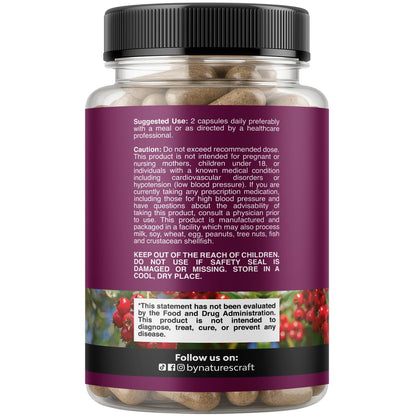 High Strength Hawthorn Berry Capsules - Pure Antioxidant Hawthorn Berry Supplement with Leaf & Flower Extract 4:1 for Healthy Heart & Digestion - Energy Support for Men & Women - 120 Count Pack Gsupps Australia