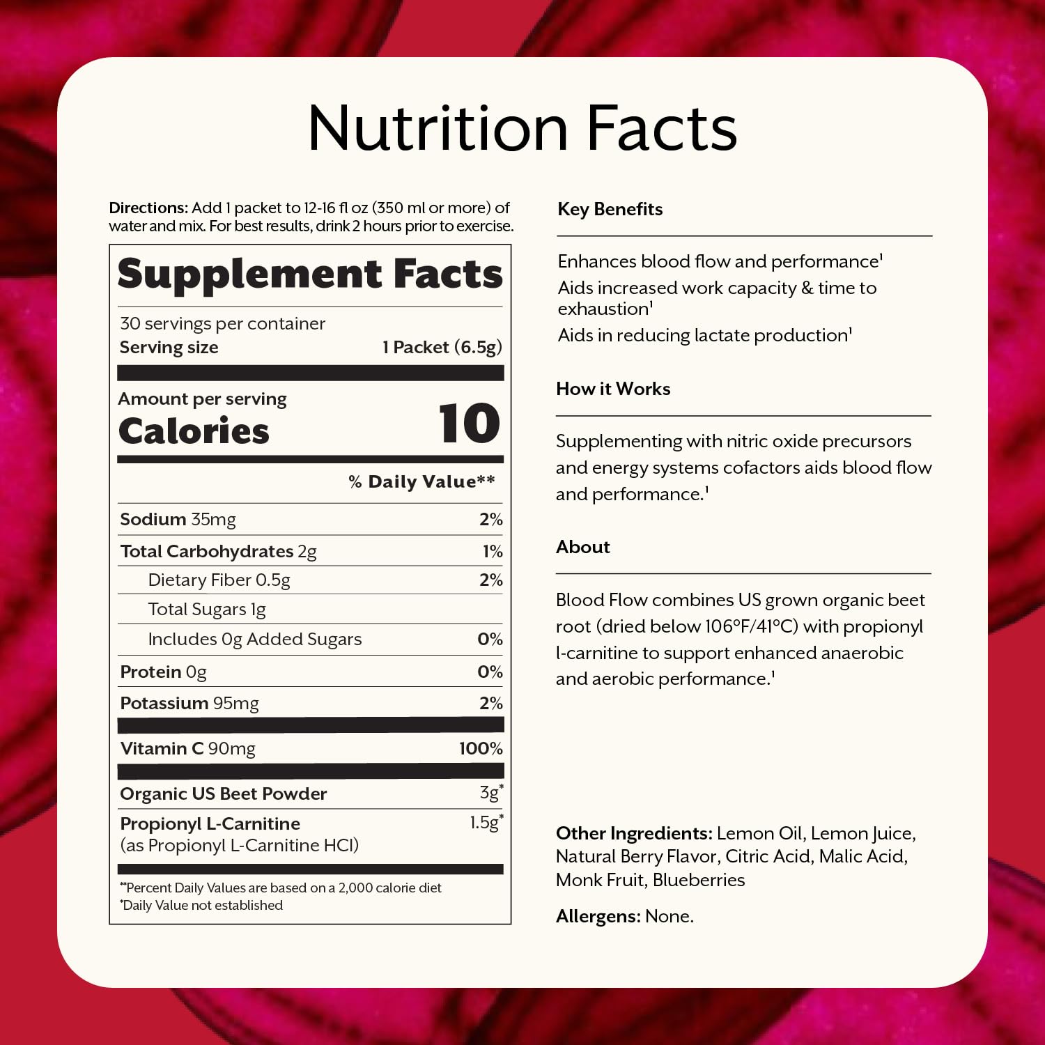 ProMix Nutrition Blood Flow - Nitric Oxide Supplement with Organic US Beet Root Powder - Cold Pressed, Low Temp Dehydration - 30 Servings ProMix Nutrition buy australia supplements