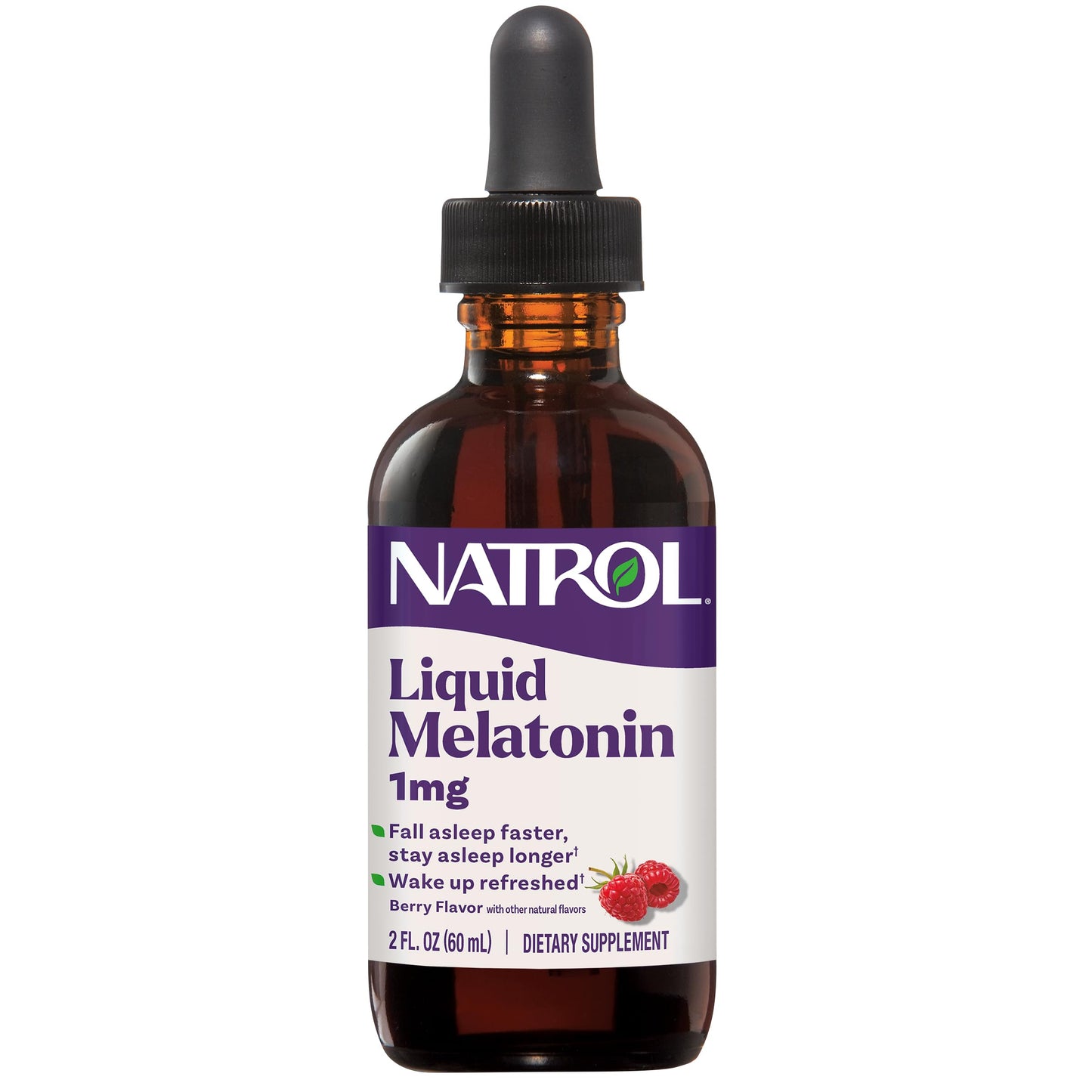 Natrol Liquid Melatonin 1 mg, Adult Melatonin Supplement to Fall Asleep Faster and Stay Asleep Longer, Wake Up Refreshed, Natrol
