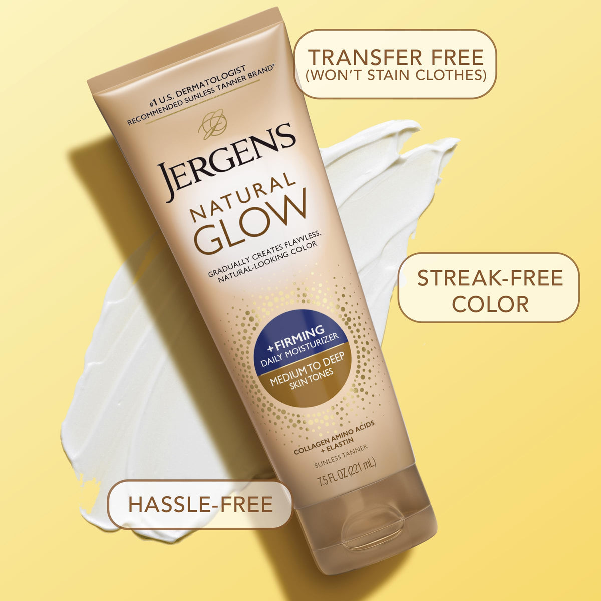 Jergens Natural Glow + Firming Daily Moisturizer Medium to Tan Skin Tones 7.5oz Jergens