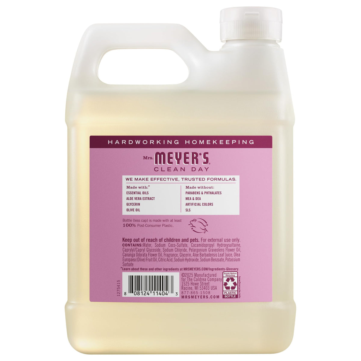 MRS. MEYER'S CLEAN DAY Liquid Hand Soap Refill, Peony Scent, 33 fl oz Mrs. MEYER'S