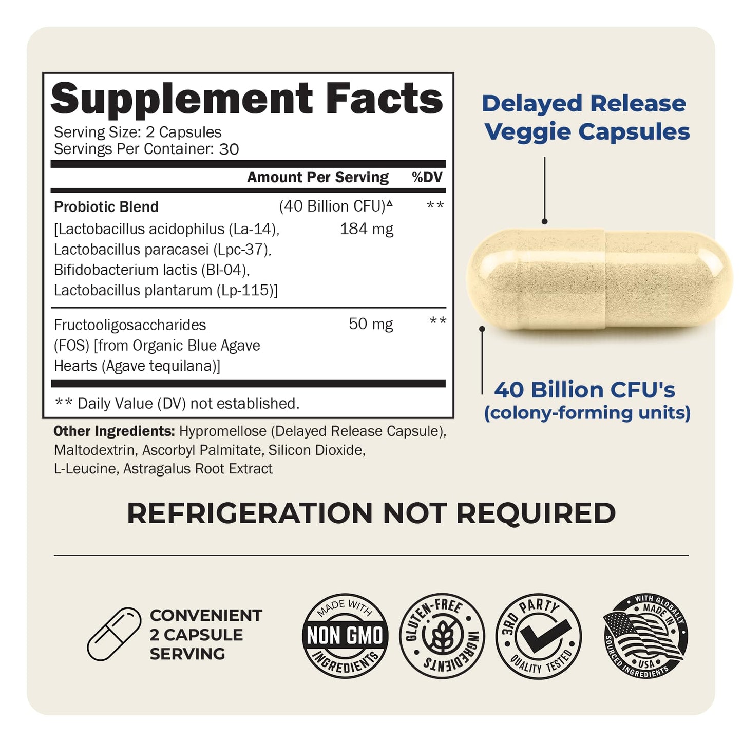BioSchwartz Daily Probiotic Nutritional Supplement - 40 Billion CFU for Gut Health - Probiotics for Men and Women - Digestive Health with Astragalus BioSchwartz