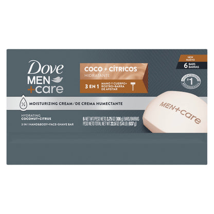 Dove Men Hidratante Coco + Cítricos Hand & Body Face 6 Count 3.75 oz DOVE MEN + CARE