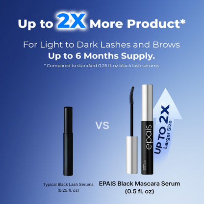 Epais Eyelash Black Tinted Serum, 2-in-1 Lash Growth Enhancer and Tinting Treatment, 7 Peptides and Biotin Formula for Longer Thicker Lashes, Charcoal-Based Black Food Complex, Korean Lash Care EPAIS