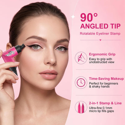 Winged Eyeliner Stamp Pen, Dual-Ended Rotating Eyeliner Stamp Wingliner Jutqut