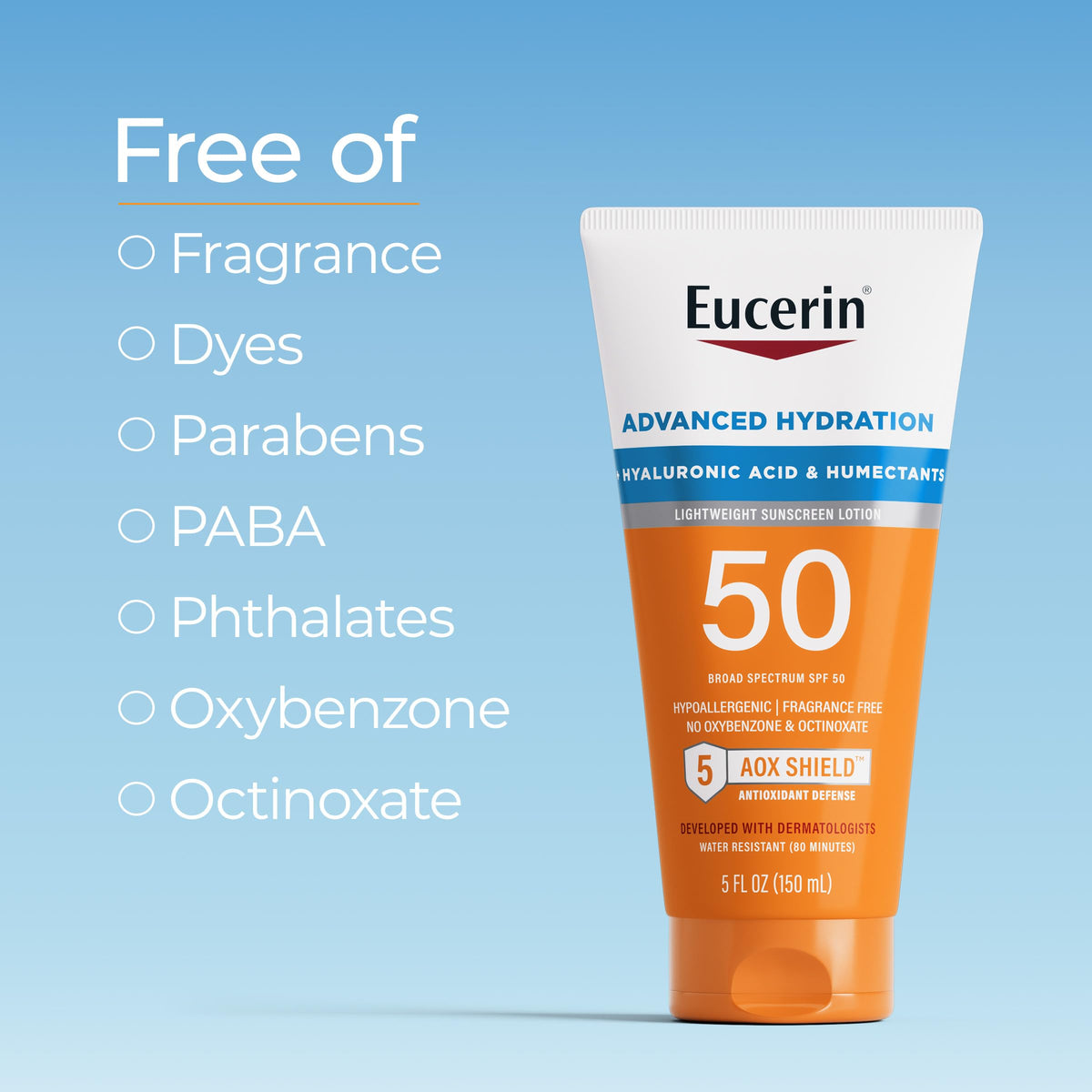 Eucerin Sun Advanced Hydration Sunscreen Lotion, SPF 50, 5 OZ Eucerin