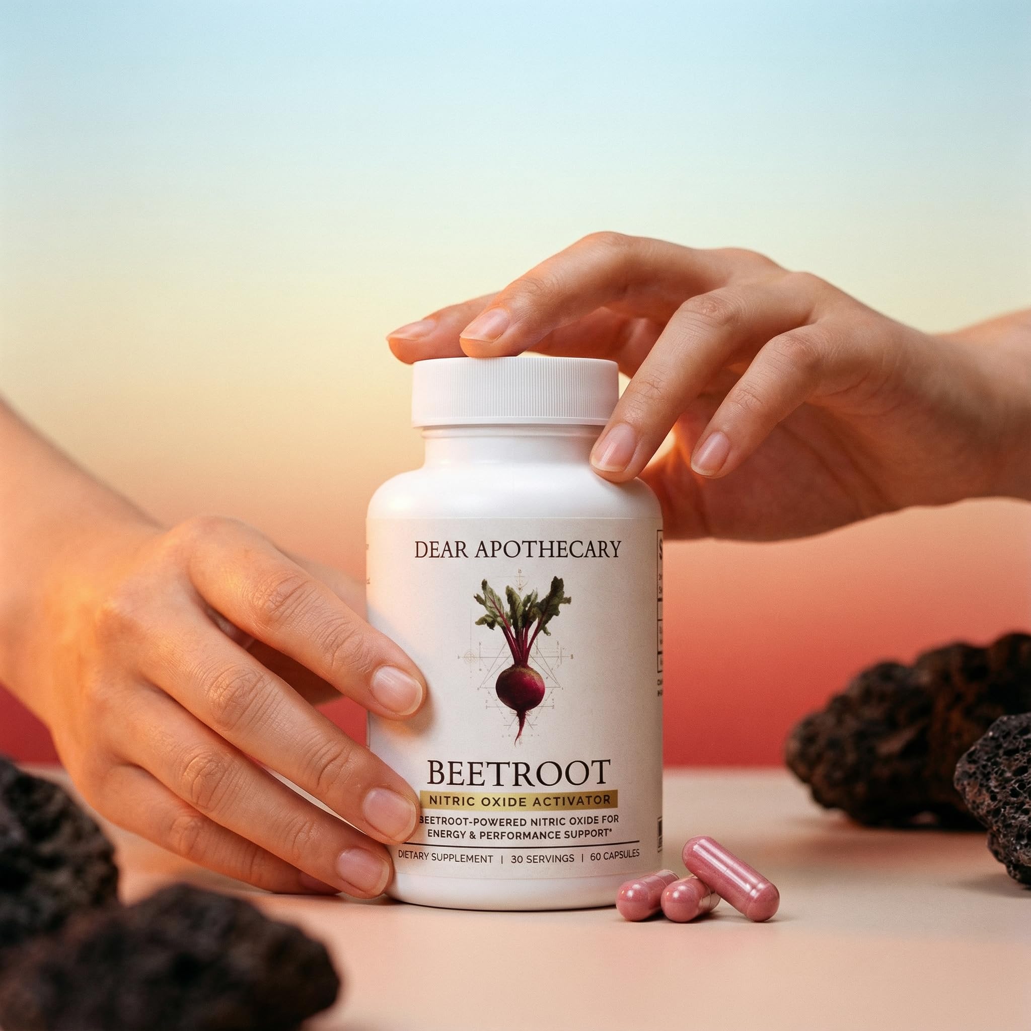 Dear Apothecary Organic Beetroot Capsules | 1300mg Beet Root Powder | Nitric Oxide Precursor | 60 Vegetarian Capsules | Non-GMO, Gluten Free, Vegan Dear Apothecary buy australia supplements