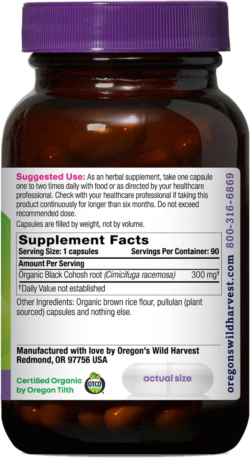 Oregon's Wild Harvest Black Cohosh Organic Herbal Supplement, 90 Count Gsupps Australia