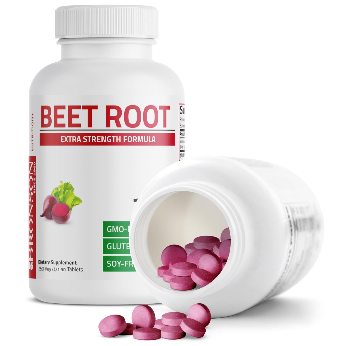 Bronson Beet Root Extra Strength, Non-GMO, 250 Vegetarian Tablets Bronson
